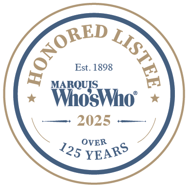 Marquis Who's Who honoree list badge