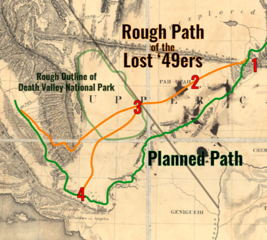 A group of 49ers seeking to cross the Sierra Nevada at its southernmost point using the "Old Spanish Trail," veered west, with disastrous results.